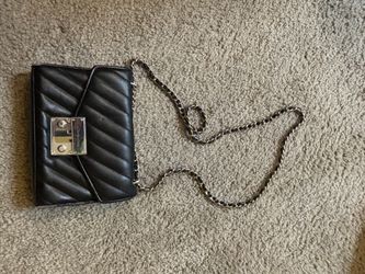 Black Quilted Chain Strap Crossbody Bag