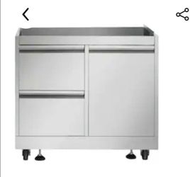 Stainless steel grill cabinet base