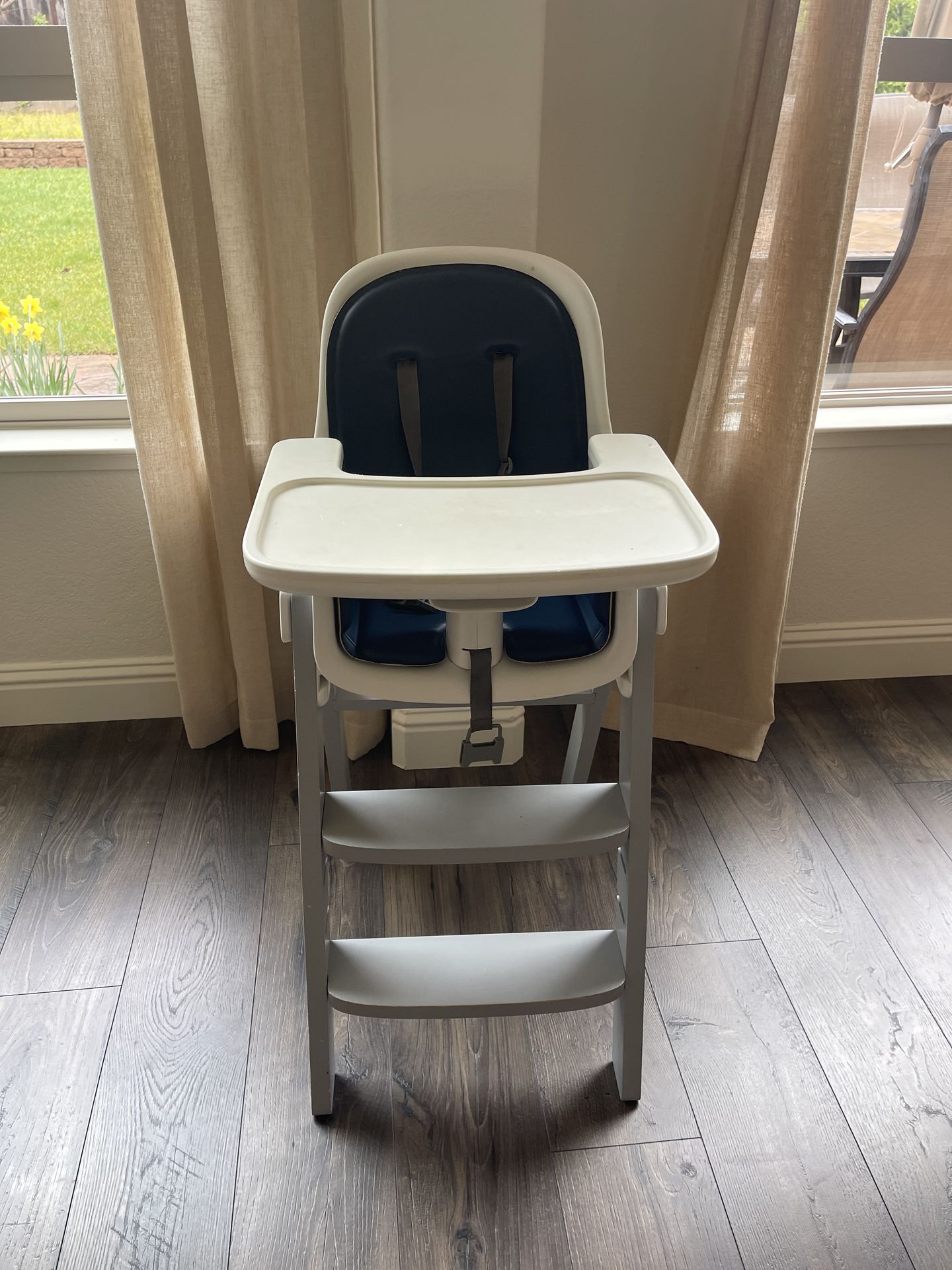 Gray Wooden Feeding Chair