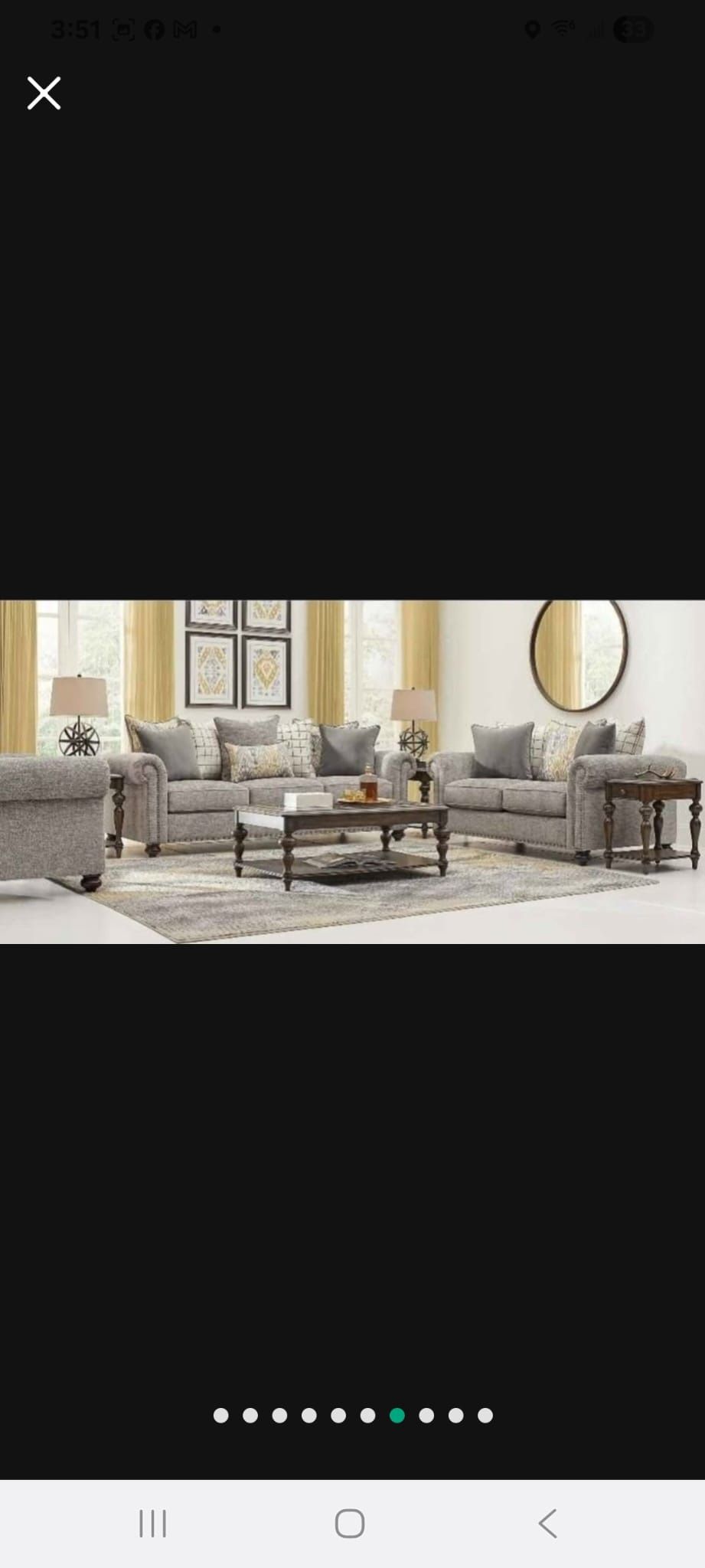 Greenwood Sofa (still wrapped in original packaging) Greenwood Loveseat (still wrapped in original packaging) Cindy Crawford Palm Springs Accent Chair