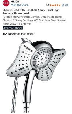 GRICH Dual Shower Head with Handheld Spray Chrome