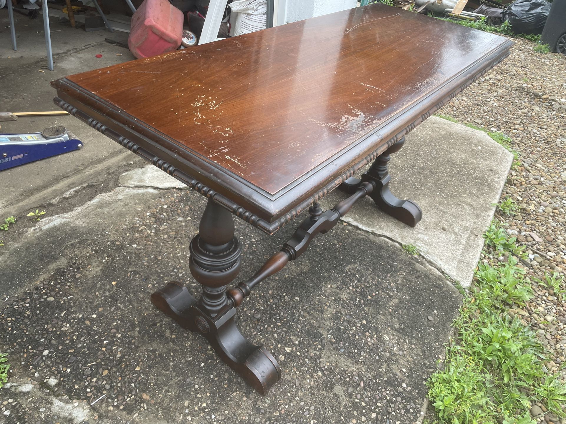 Antique Table Early 1900s Cherry Oak