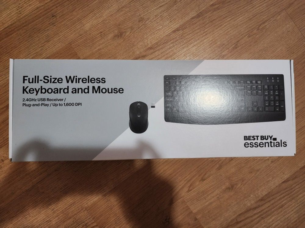 Full-size Wireless Keyboard Mouse Bundle USB Receiver PC Mac Windows Best Buy Laptop macbook Chrome