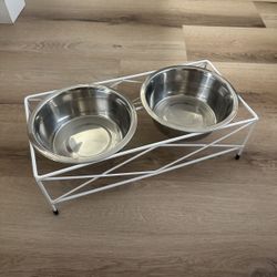 Double Dog Feeder Bowls