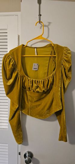 Blouse- mustard yellow velvet