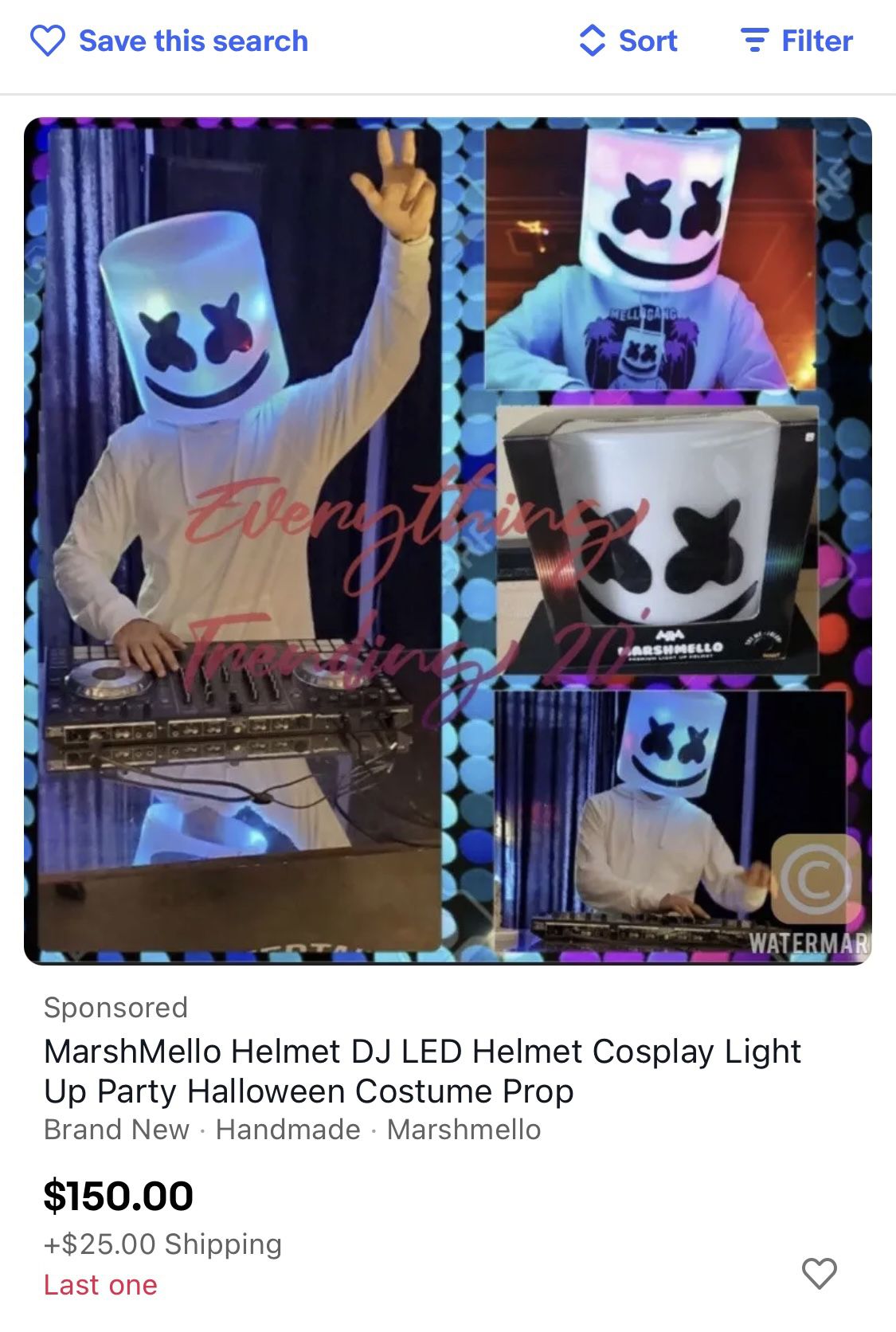 MarshMello Helmet DJ LED Helmet Cosplay Light Up Party Halloween Costume Prop. BRAND NU in BX.