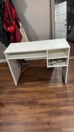 White Computer Desk with Shelves