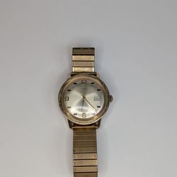 Vintage Timex Dust Resistant Two-Tone Wind-up Analog Men's Watch Needs Battery 
