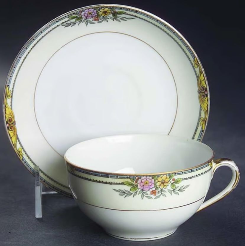 $25. RARE 1918 Croydon by Noritake Discontinued Replacement Teacup Saucer Bone China