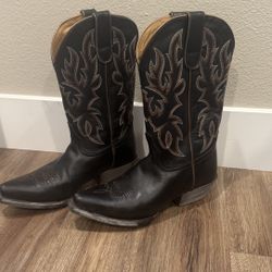 Black Cowboy Boots Women Size 9