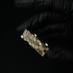 Gold Squared Double Nugget Ring