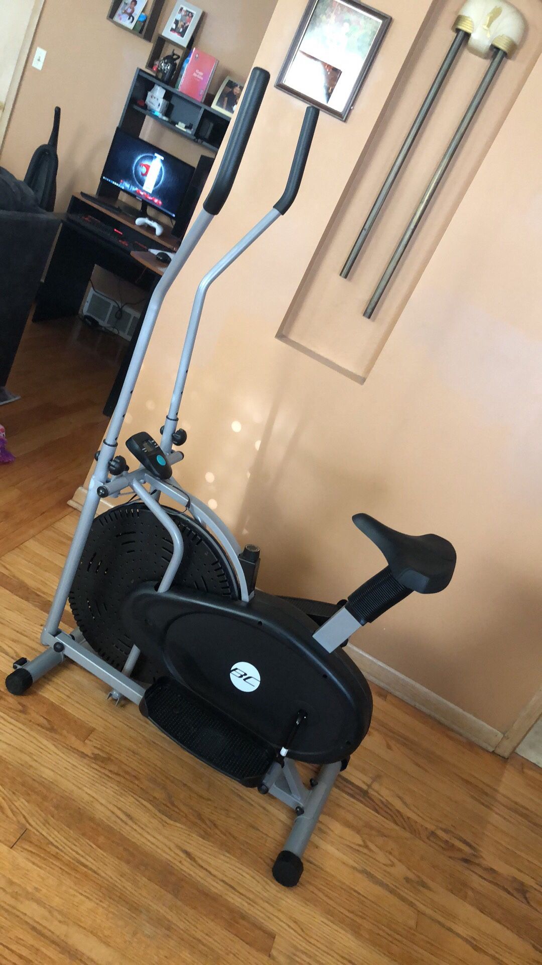 BCP 2-in-1 elliptical trainer and exercise fitness machine