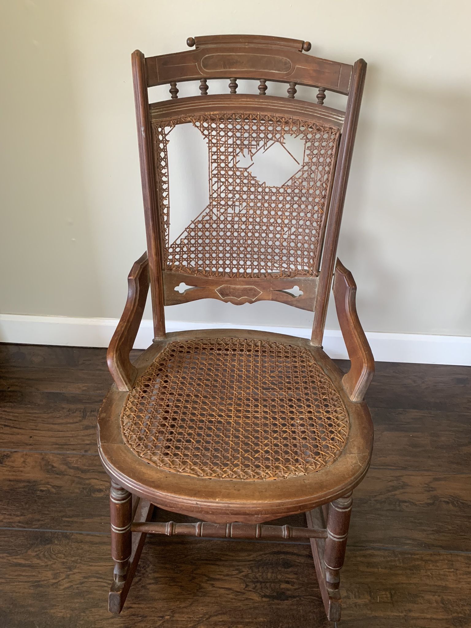 Vintage Cane Rocking Chair