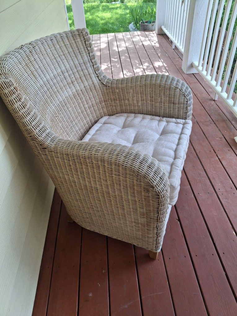 Sturdy Wicker Chair & New Cushion