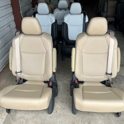 New Tan Leather Bucket Seats With Seatbelts 