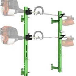 2-Position Weed Eater Rack, Newly Upgraded One Lock Design Trimmer Rack for Open/Enclosed Trailer Work, Garage & Walls, Commercial Grade Trimmer Stora