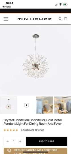 Crystal Dandelion Pendant Chandelier Light