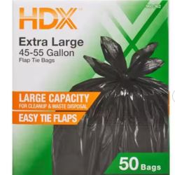 HDX 50 Gallon Black Extra Large Trash Bags (50-Count)