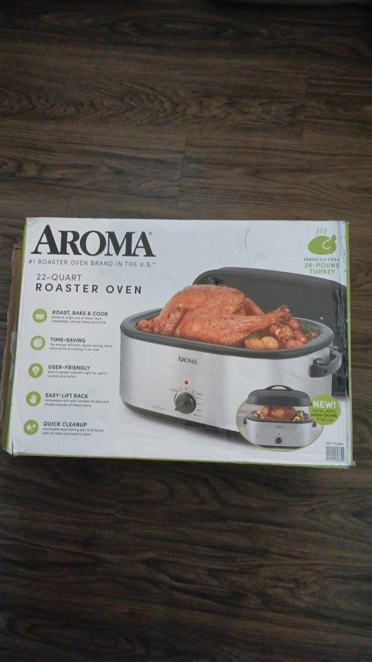AROMA 22-quart Oven Roaster With High-Dome Lid