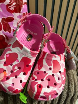 Pink crocs