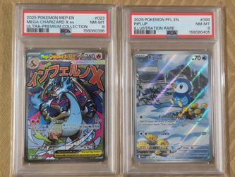 Pokemon PSA graded cards Charizard & Piplup