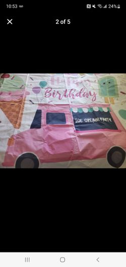 Ice Cream Theme Happy Birthday Back Drop