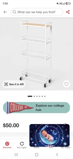 Skinny bathroom shelf