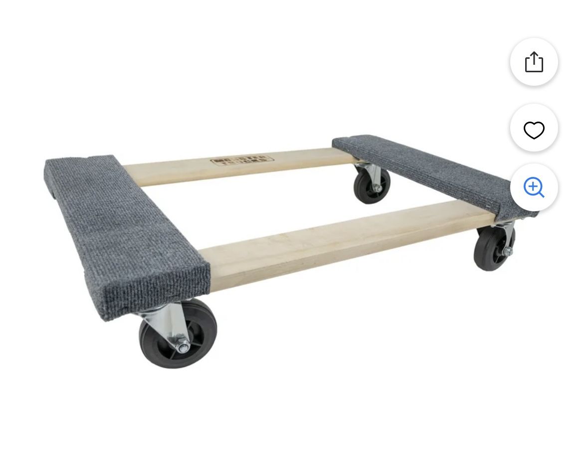 Monster Trucks MT10003 Wood 4-Wheel Piano Carpeted Dolly