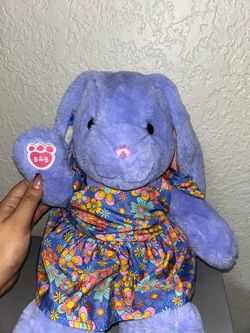 Build-A-Bear Purple Bunny Plush with Floral Dress