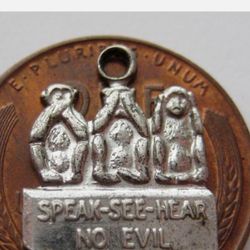Vtg.sterling Silver " SEE NO EVIL" CHARM