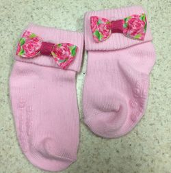 Lilly Pulitzer inspired baby socks