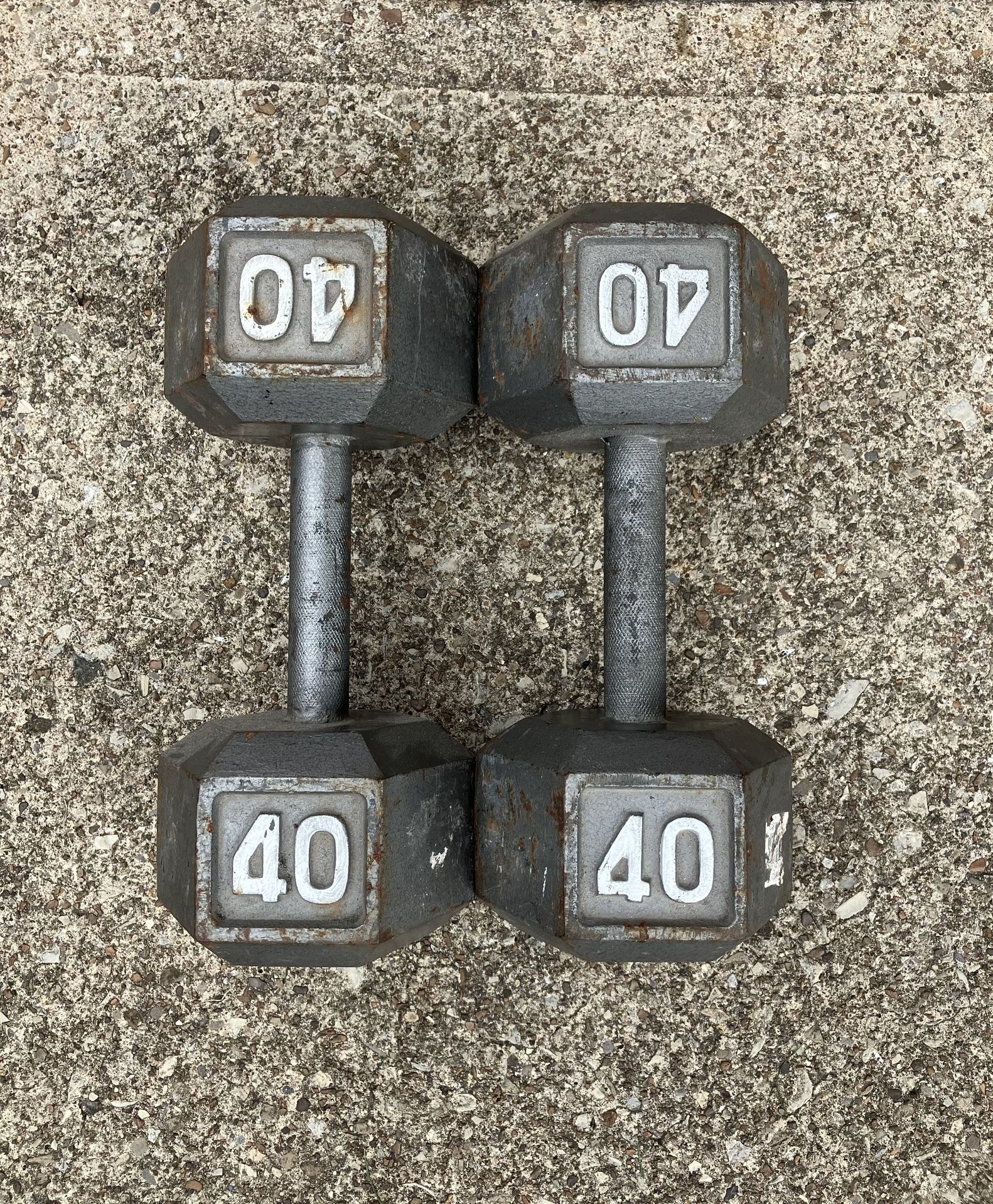Dumbbells set 40 lb dumbbell lbs cast iron hex weights weight 40lb 40lbs pair pounds pound Metal