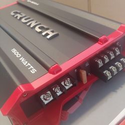CRUNCH 1500 WATTS 4 CHANNEL BUILT IN CROSSOVER CAR AMPLIFIER ( BRAND NEW PRICE IS LOWEST INSTALL NOT AVAILABLE )