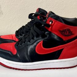 Jordan Women's 1 Retro Og Satin Bred Size 6.5 OG Box NOT Included 
