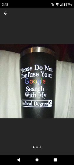 Funny Medical Degree Tumbler Black Stainless Steel