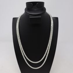 4mm white gold tennis chain 20 and 22 inch  20 inch