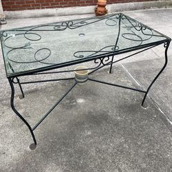 Iron Table With Glass Top