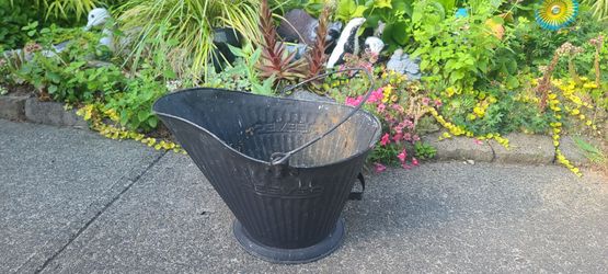 Vintage Black Metal Coal Bucket