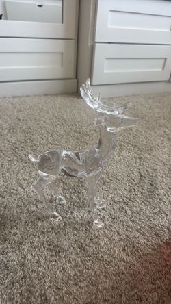 Clear Crystal Glass Deer Figurine