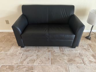 Leather loveseat