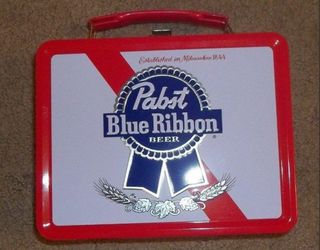 NEW - Pabst Blue Ribbon (PBR) Retro Lunch Box with Thermos