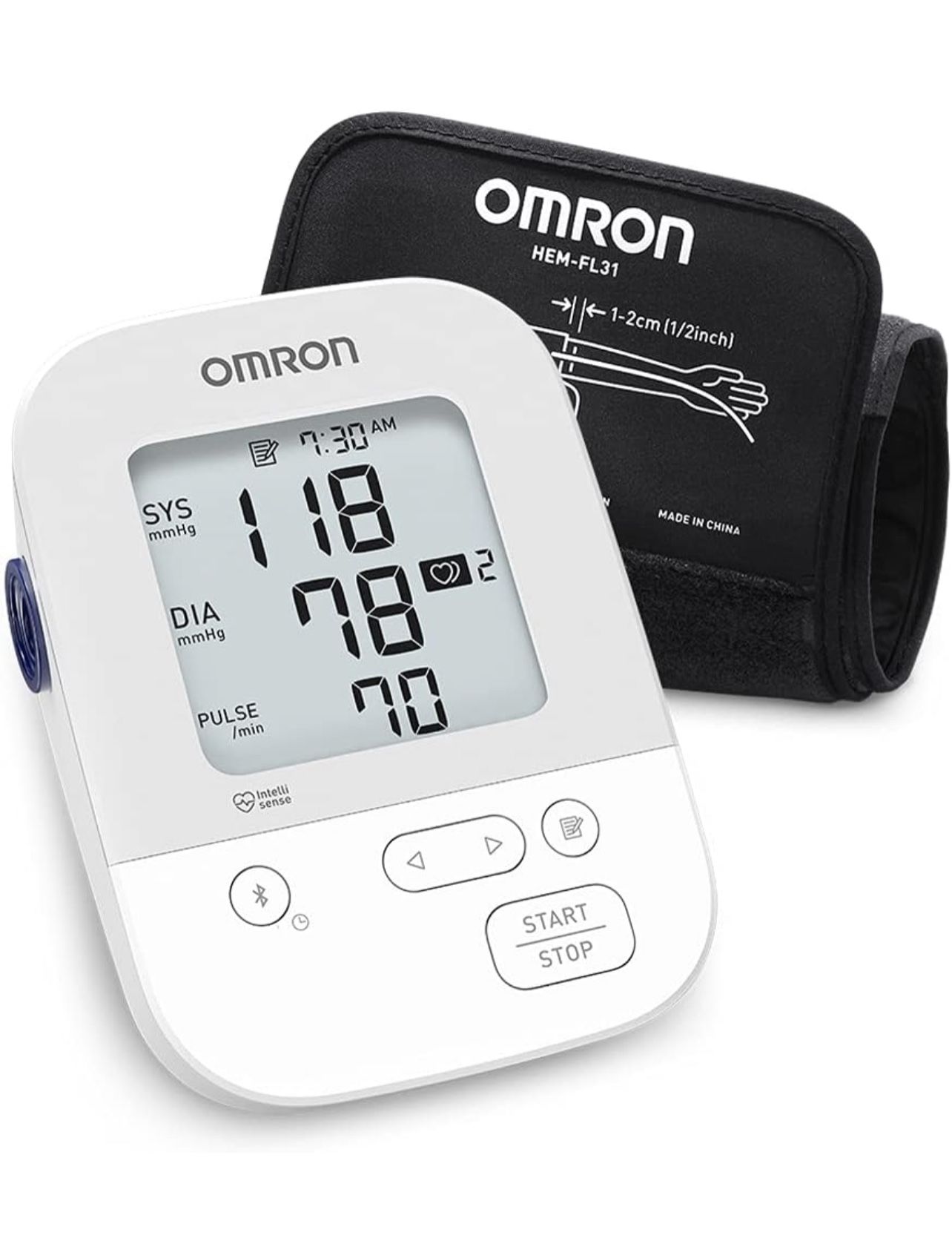 OMRON Silver Blood Pressure Monitor, Upper Arm Cuff, Digital Bluetooth Blood Pressure Machine, Stores Up To 80 Readings
