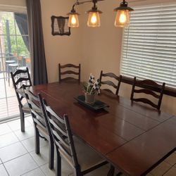 6 Chair Rectangular Dining Room Table 