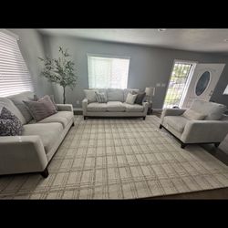 3 Piece Beige Couch Set 