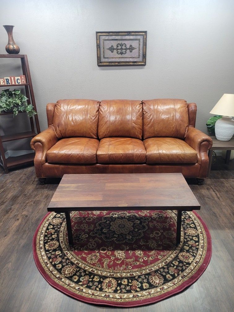 Henredon Leather Couch