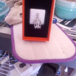 Sterling Silver Charm Very Nice Sparkles And Close