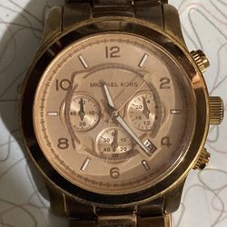 MICHAEL KORS MK8096 Runway Oversize Rosegold-Tone Watch