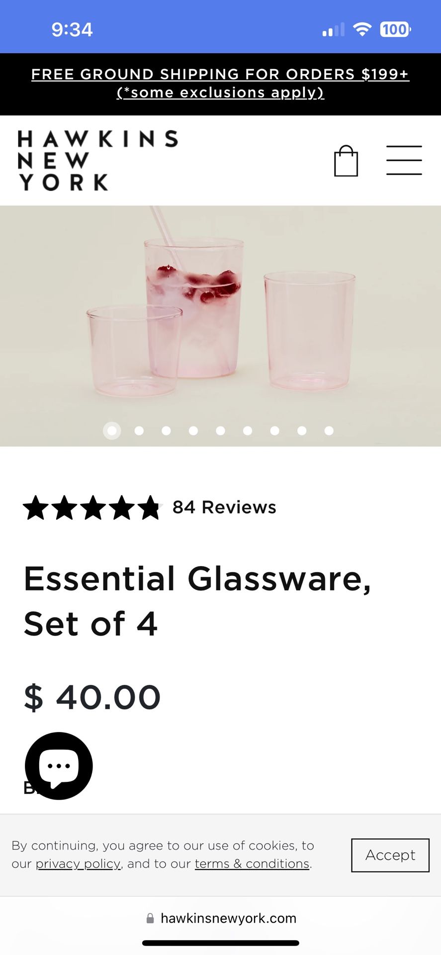 Brand New Blush Glassware (12 of each size) $360 Value