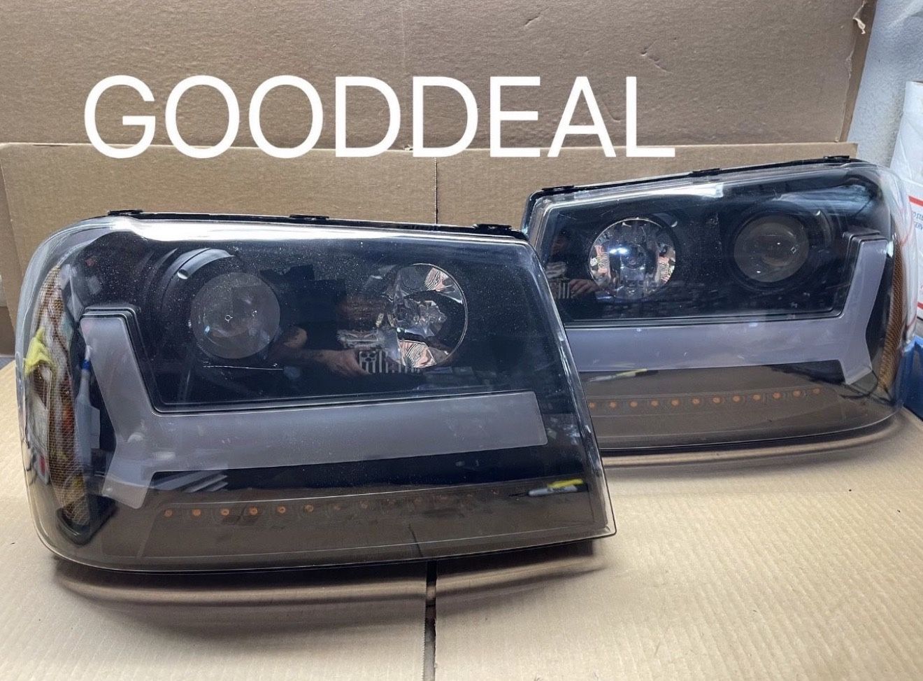 Oh145 Fit 06-09 Chevrolet Trailblazer LT Black Led Bar Headlight 