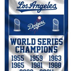 3 Layers Double Sided Dodgers World Series Banner Style Flag 8 time Champions